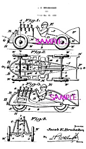 Patent Art: 1930s Hubley Racer With Tail Fin - Matted