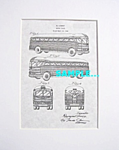 Patent Art: 1941 Greyhound Bus - Matted Print