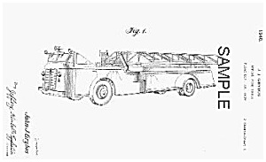 Patent Art: 1940 Aerial Fire Truck - Matted
