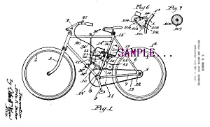 Patent Art: 1920s Bicycle And Motor Drive - Matted