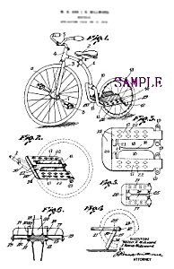 Patent Art: 1920s Bicycle C - Matted Print