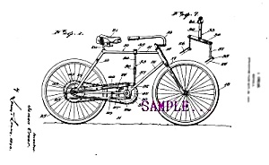 Patent Art: 1920s Bicycle D - Matted Print