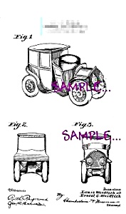 Patent Art: 1907 Car Figural Inkwell And Pincushion