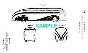 Patent Art: 1930s Brook Stevens Streamline Bus - Matted
