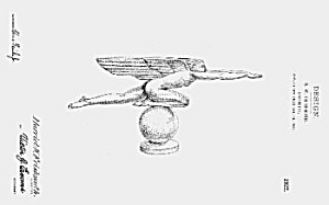 Patent Art: 1920s Art Deco Statuette Graphic - Matted