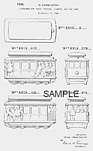 Patent Art: 1940s Streetcar Candy Container - Matted