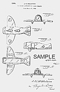 Patent Art: 1940s Airplane Candy Container - Matted