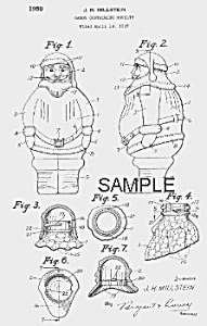 Patent Art: 1950s Santa Claus Candy Container - Matted