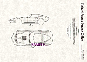 Patent Art: 1965 Corvette Mako Shark Ii - Matted