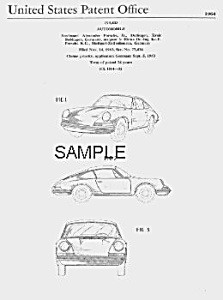 Patent Art: 1964 Porsche 911 - Matted Print
