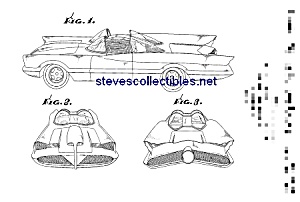 Patent Art: 1966 Barris Tv Batmobile - Matted Print