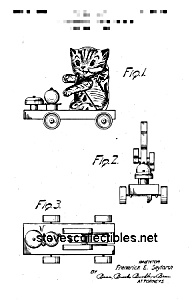 Patent Art: 1950s Kitty Bell #499 Fisher Price Toy