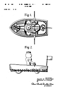 Patent Art: 1950s Racing Rowboat #730 Fisher Price Toy