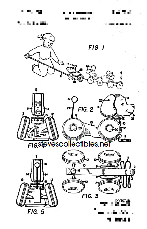Patent Art: 1960s Little Snoopy #693 Fisher Price Toy