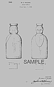 1940s Cream Top Baby Heads Milk Bottle Patent