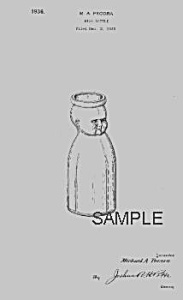 1930s Cream Top Baby Head Milk Bottle Patent