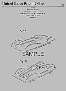 Patent Art: 1950s Mattel Jaguar Toy Vehicle - Matted
