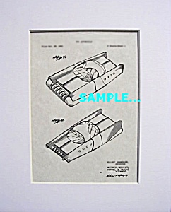 Patent Art: 1953 Mattel Futuristic Toy Car - Matted