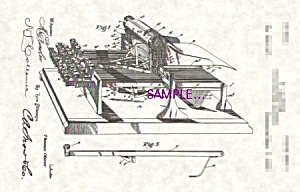Patent Art: 1890s Oliver Typewriter - Matted