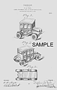 Patent Art: 1910s Automobile Candy Container - Matted