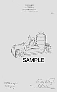 Patent Art: 1910s Firetruck Candy Container - Matted