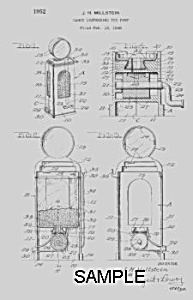 Patent Art: 1950s Gas Pump Candy Container - Matted