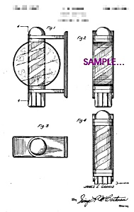 Patent Art: 1940s Barber Shop Beauty Shop Sign - 8x10