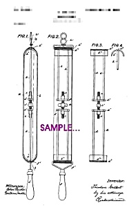 Patent Art: 1890s Barber Shop Razor Strop B -matted-8x10
