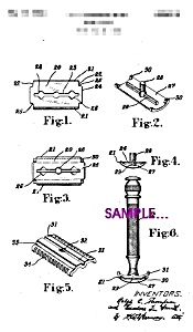 Patent Art: 1930s Gillette Safety Razor - Matted - 5x7