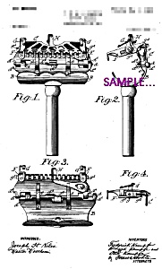 Patent Art: Early 1900s Kampfe Safety Razor-(2) Matted