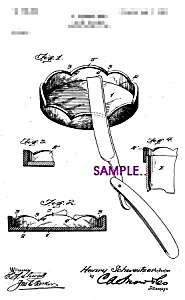 Patent Art: 1900s Straight Edge Razor Cleaner - 5x7