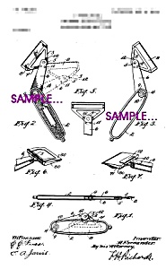 Patent Art: 1900s Folding Safety Razor-matted-5x7
