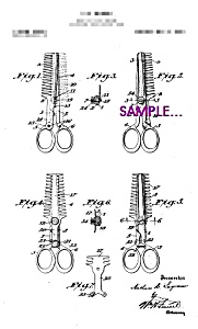 Patent Art: 1920s Hair Clippers Barber - Matted - 8x10