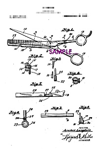 Patent Art: 1920s Hair Scissors - 8x10 - Matted
