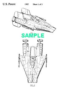Patent:1980s Star Wars A-wing Starfighter Toy