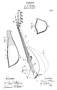 Patent Art: 1890s Howe Bowl-back Mandolin - Matted