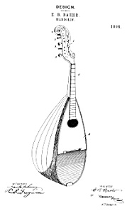 Patent Art: 1890s Baehr Bowl-back Mandolin - Matted
