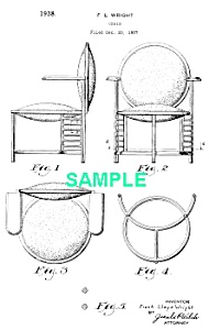 Patent Art: 1930s Frank Lloyd Wright Chair - Matted