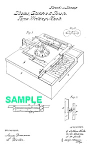 Patent Art: 1860s First? Typewriter-matted For Framing