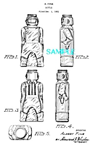 Patent Art: 1950s Robot Figural Bottle - Matted