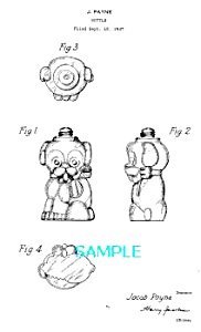 Patent Art: 1940s Puppy Figural Bottle-matted