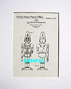 Patent Art: 1960s Marx Big Loo Lou Toy Robot - Matted