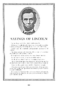 1927 Abraham Lincoln -sayings Of Lincoln Page