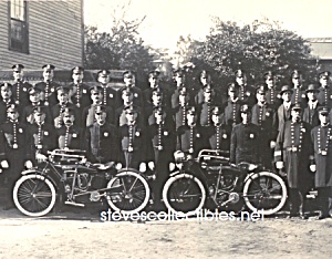 C.1914 Bridgeport, Ct Motorcycle Policemen Photo - 8x10