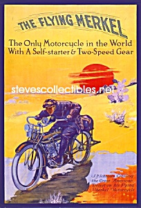 C.1913 Flying Merkel Motorcycle Poster Print