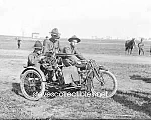 C.1915 Motorcycle Machine Gunner Photo - 8x10