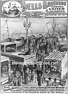 C.1895 Sells Brothers Animal Circus - Photo - 8 X 10