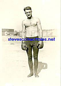 C.1918 Hot Muscular Shirtless Boxer Outdoors- Gay Int.