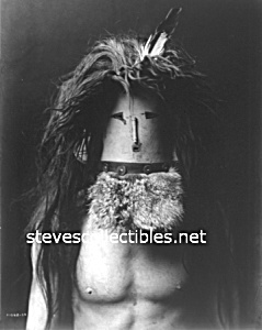 C.1905 Barechested Navajo Man Wearing Mask Photo - 8x10