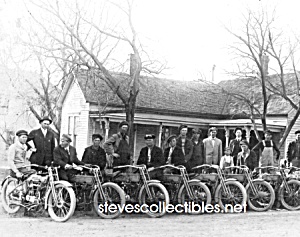 C.1914 Harley Davidson Motorcycle Club Photo - 8x10